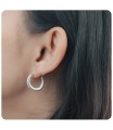 Alluring Silver Hoop Earring - HO-2508